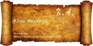 Kiss Asztrid névjegykártya