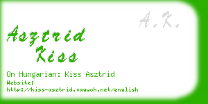 asztrid kiss business card